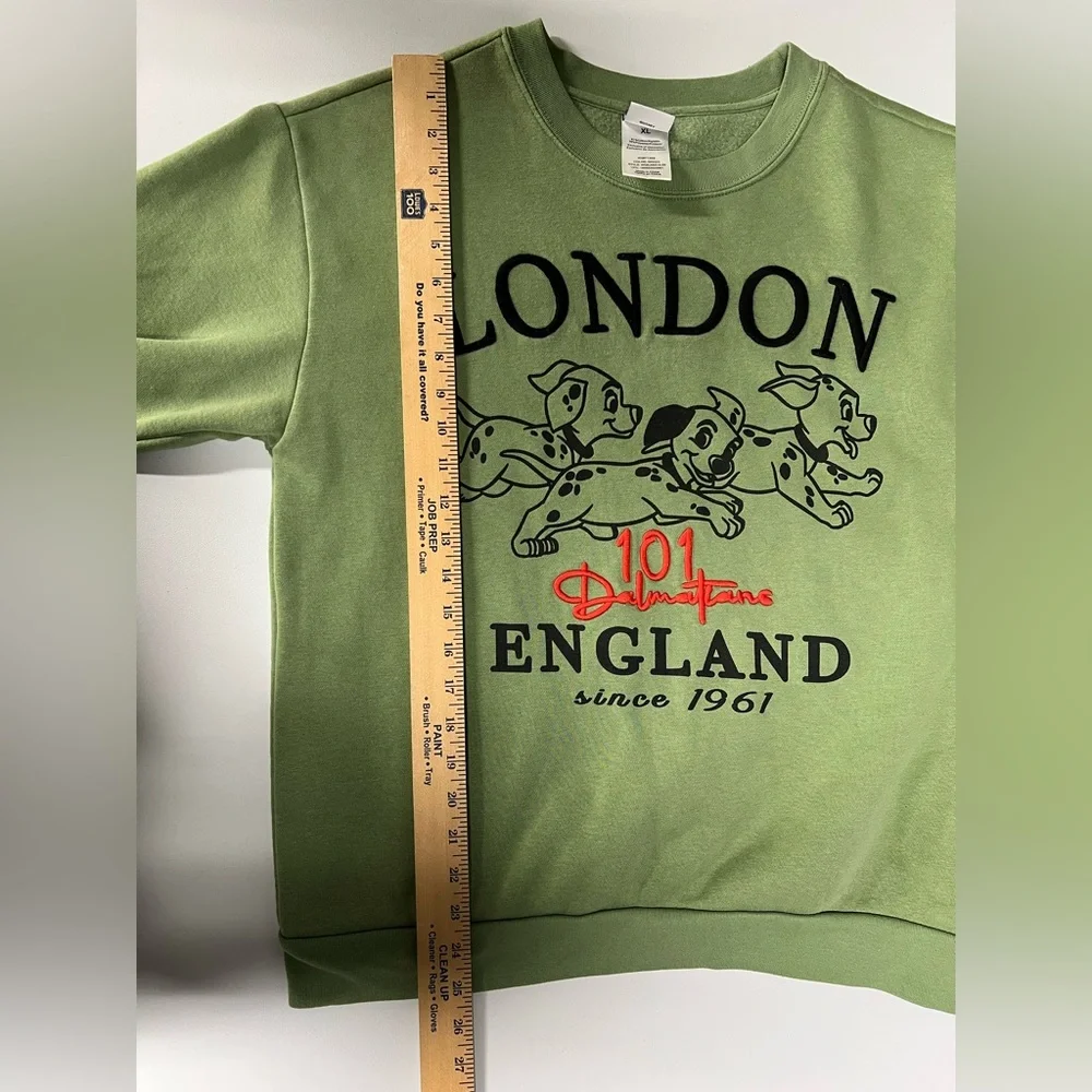 Disney 101 Dalmations Green Crew Neck Sweatshirt XL - Picture 6 of 7